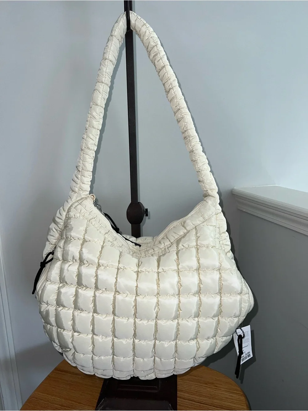 Cream Puffer Quilted Hobo Shoulder Bag – NWT